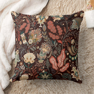 Antike Terrakotta-Folk-Paisley-Erde-Blumen Kissen