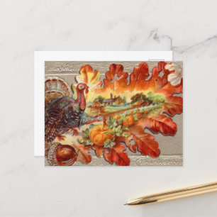 antike Thanksgiving-Feiertags-Puten-Postkarte Postkarte