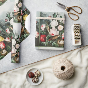 Antike Thornton-Rosen Vogelnest-Kunst Geschenkpapier