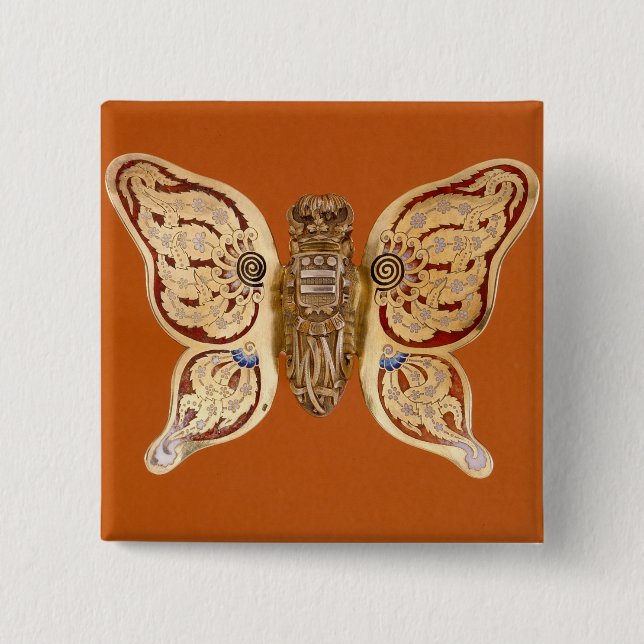 Antike Tiffany Gold Schmetterling viktorianische K Button (Vorderseite)