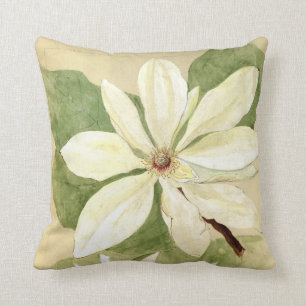 Antike Tiffany-Schirm-Magnolie-Blumenstudie Kissen
