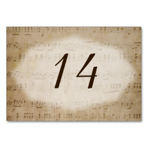 Antike Tischnummer Placecards der Blatt-Musik-3