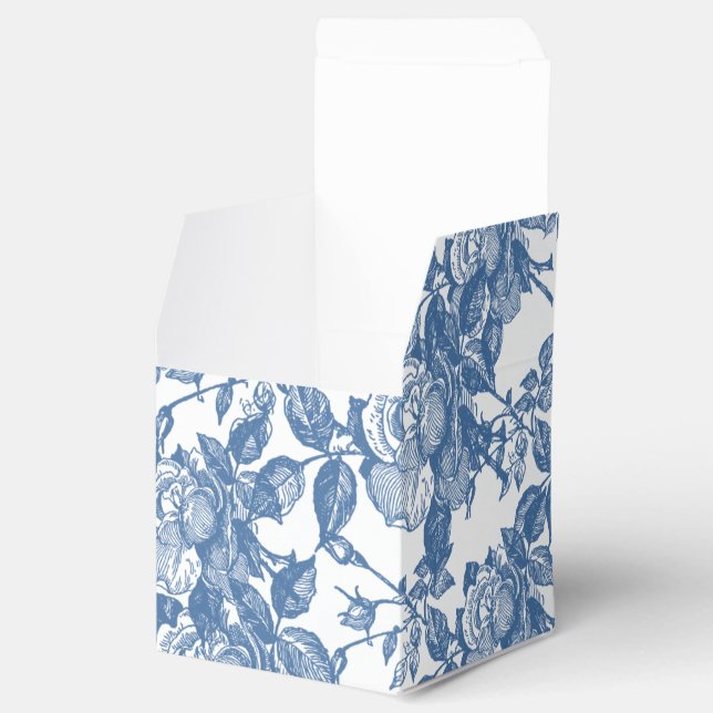 Antike Toile Blaue Rose Inspiriert Geschenkschachtel (Geöffnet)