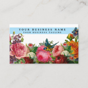 Antike Tole Painting Floral Business Card Visitenkarte