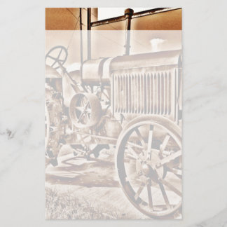 Antike Traktorenanlage Klassische Sepia Briefpapier