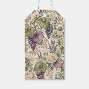 Antike Trauben, Lavendel und weiße Rosen Geschenkanhänger