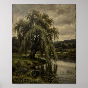Antike Trauerweide Botanisch I Poster