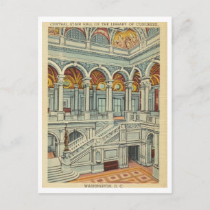 Antike Treppe der Library of Congress Postkarte