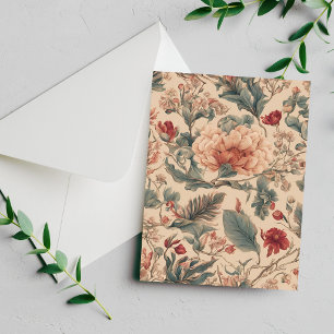 Antike tropische Blumen Vintage Floral Postkarte