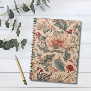 Antike tropische Blumen Vintage Notizblock