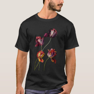 Antike Tulpen Blumen Gartenliebhaber Botanische Pf T-Shirt
