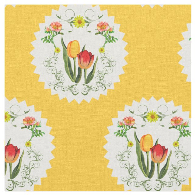 Antike Tulpen Stoff (Nahaufnahme)