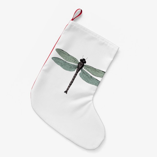 antike typografische Vintage Libelle Kleiner Weihnachtsstrumpf (Vorderansicht (hängend))