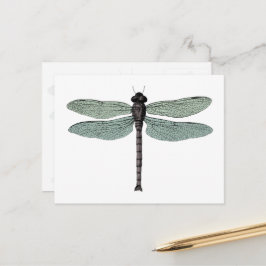 Antike Typografische Vintage Libellendarstellung Postkarte
