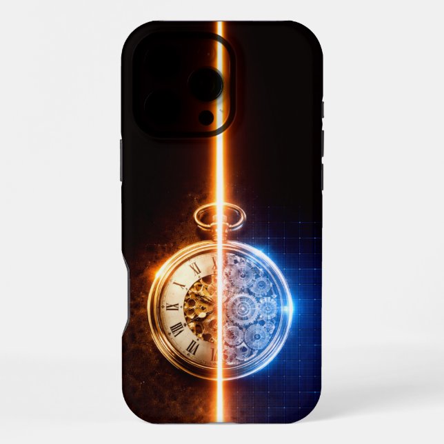 Antike Uhr Blaupause iPhone Hülle (Rückseite)