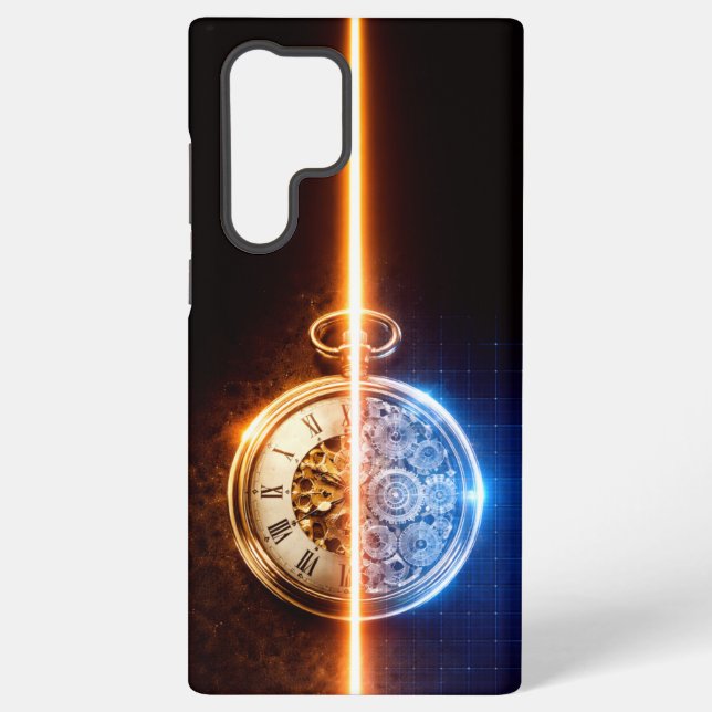 Antike Uhr Blaupause Samsung Galaxy Hülle (Rückseite)