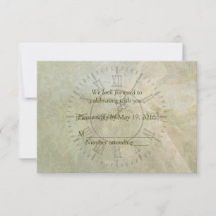 Antike Uhr Hochzeit RSVP Karte