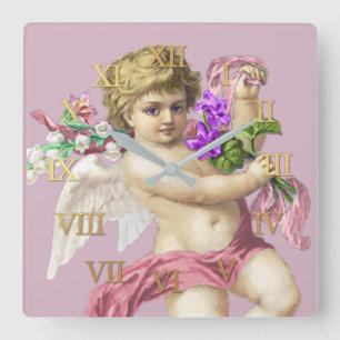 Antike Uhr Römische Ziffern Cherub Rosa