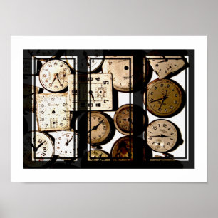 Antike-Uhren-Triptychon-Poster Poster