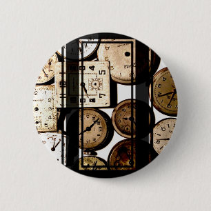 Antike Uhrenzifferblätter Steampunk Button