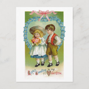 Antike Valentinskarte für Kinder Feiertagspostkarte
