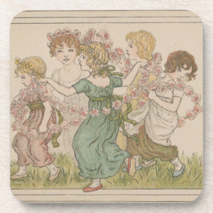 Antike Valentinskarte, Kate Greenway, ca. 1880 Getränkeuntersetzer