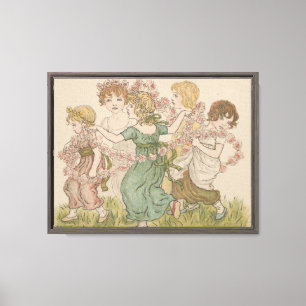 Antike Valentinskarte, Kate Greenway, ca. 1880 Leinwanddruck