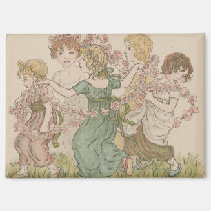 Antike Valentinskarte, Kate Greenway, ca. 1880 Magnet
