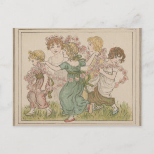 Antike Valentinskarte, Kate Greenway, ca. 1880 Postkarte