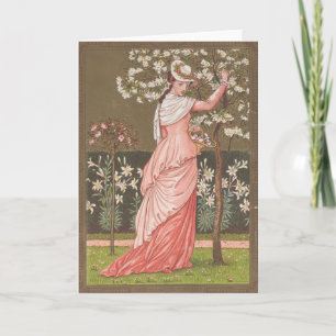 Antike Valentinskarte mit Blumenmotiv, viktorianis Karte