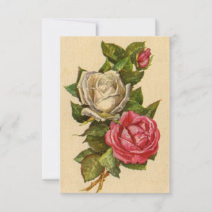 Antike Valentinsrosen Feiertags-Postkarte Dankeskarte