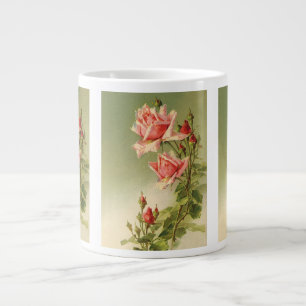 Antike Valentinstag-Rosa viktorianische Gartenrose Jumbo-Tasse