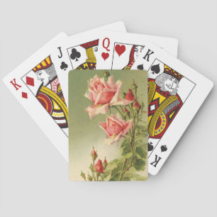 Antike Valentinstag-Rosa viktorianische Gartenrose Spielkarten