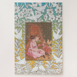 Antike Valentinstagskarte aus der viktorianischen Puzzle
