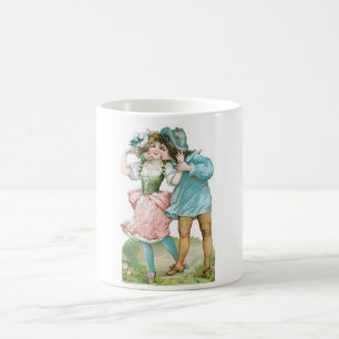 Antike Valentinstagskarte Kaffeetasse