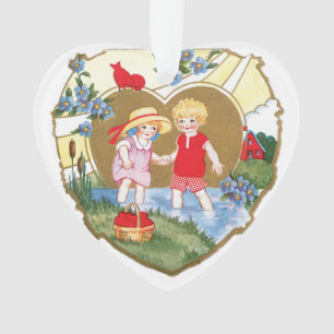 Antike Valentinstagskarte Ornament
