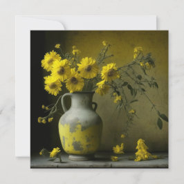 Antike Vase der gelben Blumen