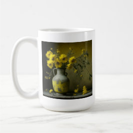 Antike Vase der gelben Blumen Kaffeetasse
