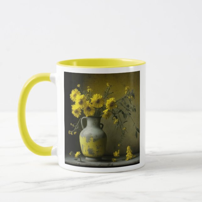 Antike Vase der gelben Blumen Tasse (Links)