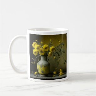 Antike Vase mit gelben Blumen Kaffeetasse