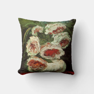 Antike Vase mit Pfingstrosen von Vincent van Gogh. Kissen