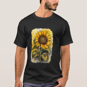 Antike vergilbte Sonnenblume T-Shirt