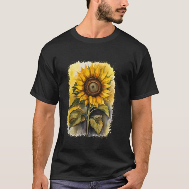 Antike vergilbte Sonnenblume T-Shirt (Vorderseite)