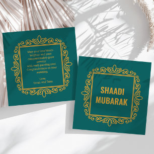 Antike verzierte bordeauxrote Shaadi Mubarak Karte