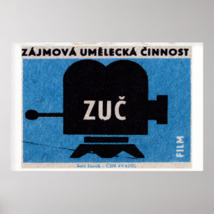 Antike Videokamera - Matchbox-Druck - Tschechische Poster