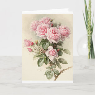 Antike viktorianisch romantische Rosen Karte
