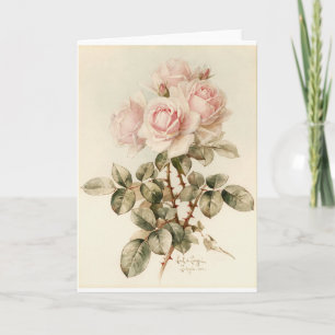 Antike viktorianisch romantische Rosen Karte