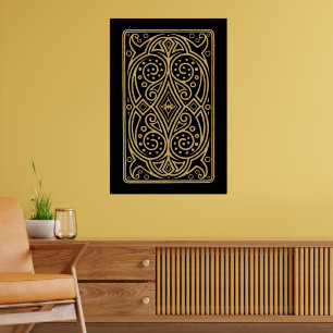 Antike viktorianische Ära 1850 Spielkartenrückseit Poster
