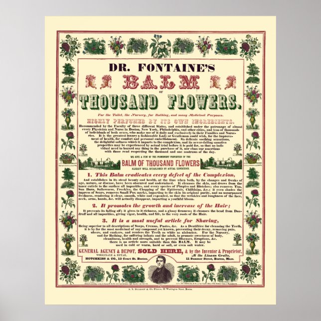 Antike viktorianische Ära Balm Of Thousand Flowers Poster (Vorne)