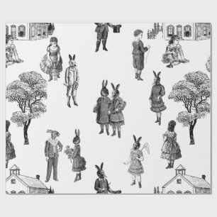 antike viktorianische Babytierchen weiße Toile Geschenkpapier